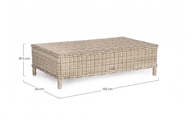 Klasyczny komplet ogrodowy na taras z technorattanu ADITYA bizzotto beżowy