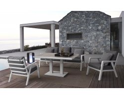 Nowoczesny komplet aluminiowy na taras TRUMAN bizzotto biały