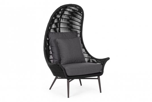 Eklsuzywny wysoki fotel wypoczynkowy TABLITA bizzotto ciemnoszary