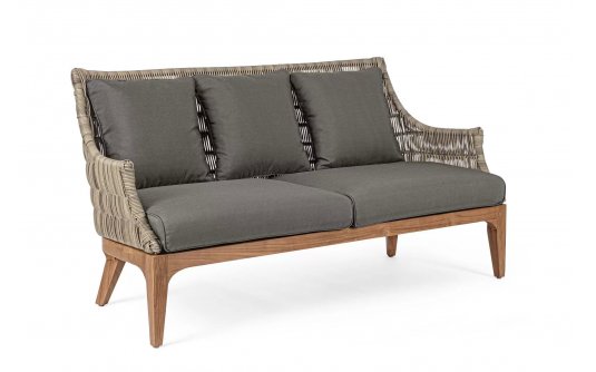 Sofa ogrodowa wypoczynkowa technorttanowo-teakowe KEILANI bizzotto Sofa ogrodowa wypoczynkowa technorttanowo-teakowe KEILANI bizzotto