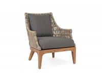 Fotel ogrodowy wypoczynkowy technorttanowo-teakowe KEILANI bizzotto