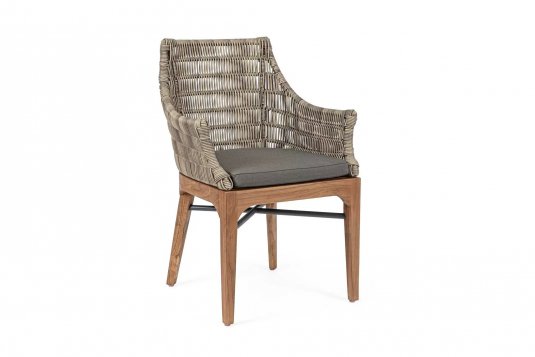 Krzesło do ogrodowej jadalni teakowo technorattanowej KEILANI bizzotto