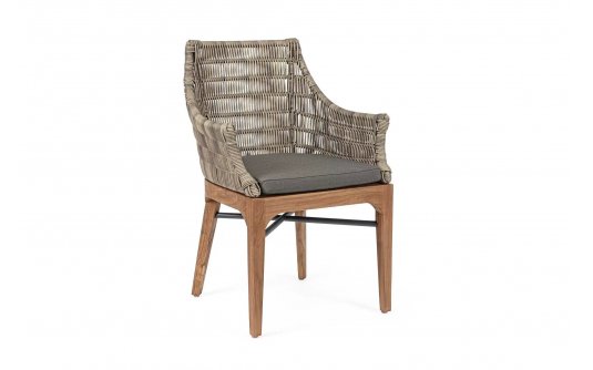 Krzesło do ogrodowej jadalni teakowo technorattanowej KEILANI bizzotto