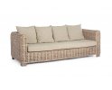 Beżowa sofa trzyosobowa rattanowa do patio FORTALEZALEZA bizzotto