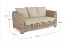 Beżowa sofa dwuosobowa rattanowe do patio FORTALEZALEZA bizzotto