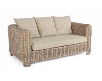 Beżowa sofa dwuosobowa rattanowe do patio FORTALEZALEZA bizzotto