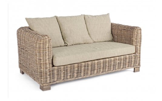 Beżowa sofa dwuosobowa rattanowe do patio FORTALEZALEZA bizzotto Beżowa sofa dwuosobowa rattanowe do patio FORTALEZALEZA bizzotto