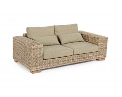 Kubistyczna beżowa sofa rattanowa do ogrodu zimowego LEANDRO bizzotto 