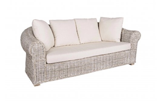 Sofa klsyczna z bielonego rattanu COBA bizzotto