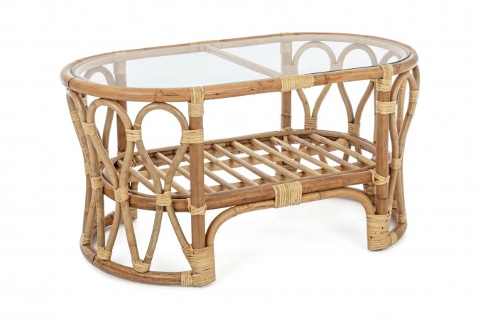 Stolik kawowy z ażurowego rattanu CANARIA bizzotto