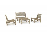 Meble ogrodowe teakowe z technorattanem LAMPOK bizzotto