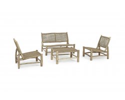 Meble ogrodowe teakowe z technorattanem LAMPOK bizzotto