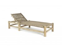 Leżak ogrodowy z drewna teakowego i technorattanu LAMPOK bizzotto