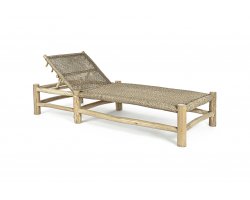 Leżak ogrodowy z drewna teakowego i technorattanu LAMPOK bizzotto