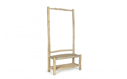 Stojak / wieszak z drewna teak i technorattanu LAMPOK bizzotto