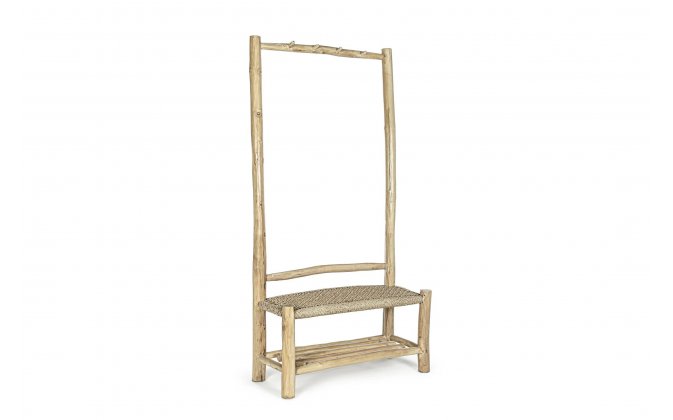 Stojak / wieszak z drewna teak i technorattanu LAMPOK bizzotto