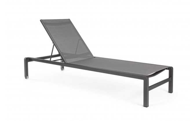 Antracytowy leżak ogrodowy na taras KONNOR bizzotto