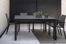 Ciemnoszary zestaw stołowy aluminiowy z rozkładanym stołem 160x160 KONNOR bizzotto