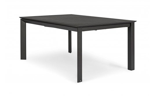 Grafitowy rozkładany stół 160x110-160 aluminiowy ogrodowy KONNOR bizzotto