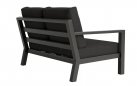 Dwuosobowa sofa aluminiowa ogrodowa ciemnoszara timber z grafitowymi poduszkami