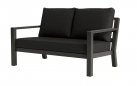 Dwuosobowa sofa aluminiowa ogrodowa ciemnoszara timber z grafitowymi poduszkami