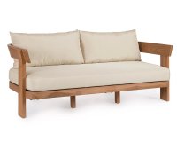 Sofa wypoczynkowa do patio 2,5-osobowa EVORA drewno teakowe / poduszki Olefin