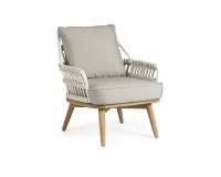 Nowoczesny teakowo-aluminiowy fotel wypoczynkowy ogrodowy KERA bizzotto