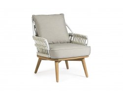 Nowoczesny teakowo-aluminiowy fotel wypoczynkowy ogrodowy KERA bizzotto