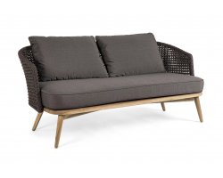 Sofa wypoczynkowa na taras teak i lina polipropylenowa brązowa NINFA bizzotto