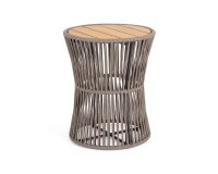 Okrągły stolik kawowy na taras CARLES Ø45 cm / lina polipropylenowa