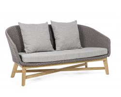 Szara nowoczesna sofa ogrodowa wypoczynkowa teak lina COACHELLA bizzotto 
