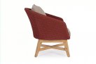 Bordowy nowoczesny fotel ogrodowy wypoczynkowy teak lina COACHELLA bizzotto 
