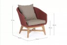 Bordowy nowoczesny fotel ogrodowy wypoczynkowy teak lina COACHELLA bizzotto 