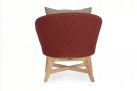 Bordowy nowoczesny fotel ogrodowy wypoczynkowy teak lina COACHELLA bizzotto 