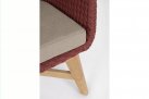Bordowy nowoczesny fotel ogrodowy wypoczynkowy teak lina COACHELLA bizzotto 