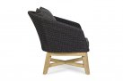 Ciemnoszary nowoczesny fotel ogrodowy wypoczynkowy teak lina COACHELLA bizzotto 