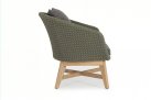Oliwkowy nowoczesny fotel ogrodowy wypoczynkowy teak lina COACHELLA bizzotto 