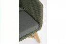 Oliwkowy nowoczesny fotel ogrodowy wypoczynkowy teak lina COACHELLA bizzotto 