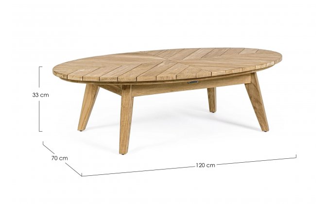 Owalny stolik teakowy ogrodowy COACHELLA bizzotto