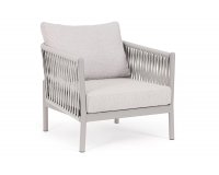 Beżowy fotel wypoczynkowy ogrodowy aluminiowy FLORENCIA bizzotto