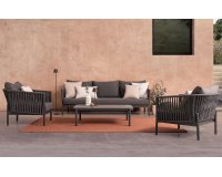 Grafitowy aluminiowy zestaw ogrodowy nowoczesny FLORENCIA bizzotto