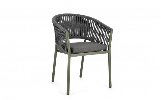 Oliwkowe krzesło stołowe na taras aluminiowe FLORENCIA bizzotto