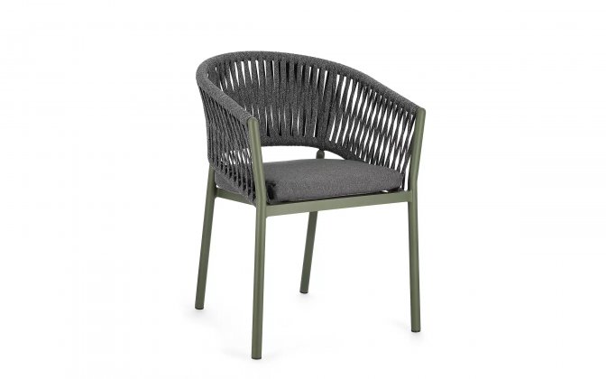 Oliwkowe krzesło stołowe na taras aluminiowe FLORENCIA bizzotto