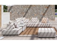 Jasnobeżowy tapicerowany kompletna rożne ogrodowy premium piper bizzotto 