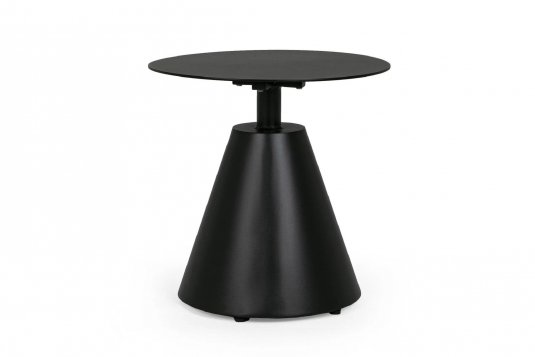 Okrągły czarny stolik boczny aluminiowy ALOHA bizzotto
