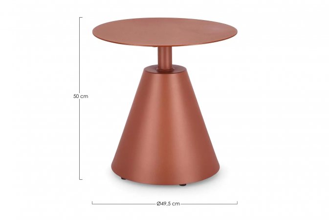 Okrągły bordowy stolik boczny aluminiowy ALOHA bizzotto