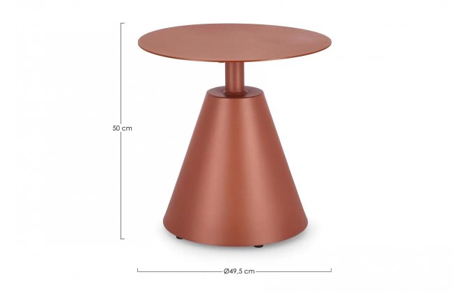 Okrągły bordowy stolik boczny aluminiowy ALOHA bizzotto