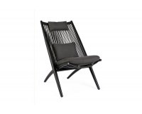 Czarny fotel aluminiowy relaksacyjny ALOHA bizzotto
