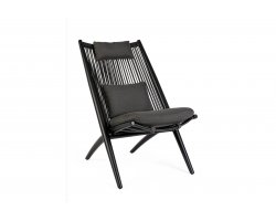 Czarny fotel aluminiowy relaksacyjny ALOHA bizzotto