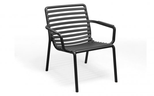 Antracytowy fotel ogrodowy wypozynkowy nardi DOGA Relax